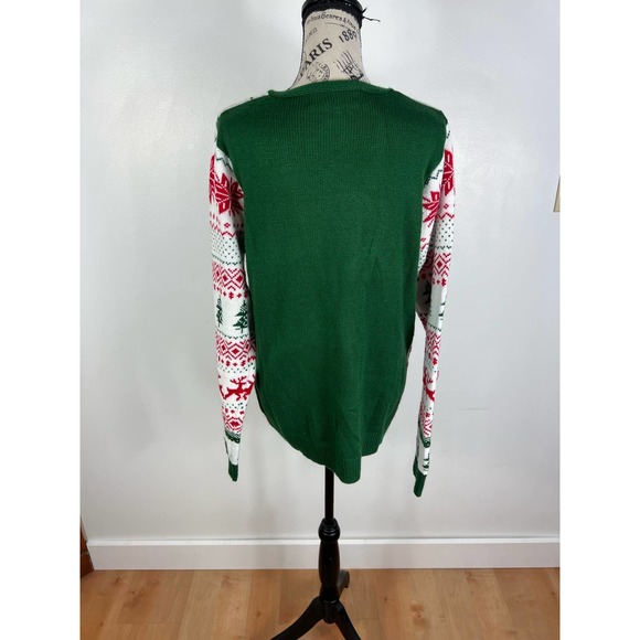 Jolly Sweaters ugly Christmas sweater with tie and buttons detail - Picture 2 of 7